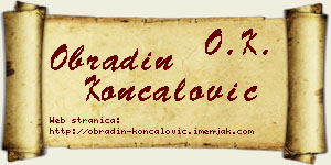 Obradin Končalović vizit kartica